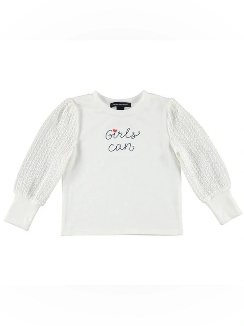 French Connection Girls Can White Knit Long Sleeve Top Size 6X / 6-7